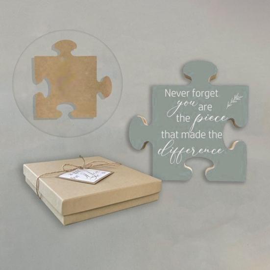Wood Art Puzzle Thoughtful Coworker Gift Letter Carving Puzzle Piece Thank You Gift for Colleagues Friends