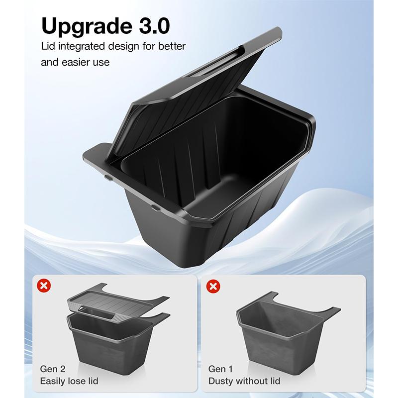 For Tesla Model Y TPE Rear Seat Storage Box Under Air Vent Organizer Backseat Trash Can Garbage Bag Car Interior Accessories