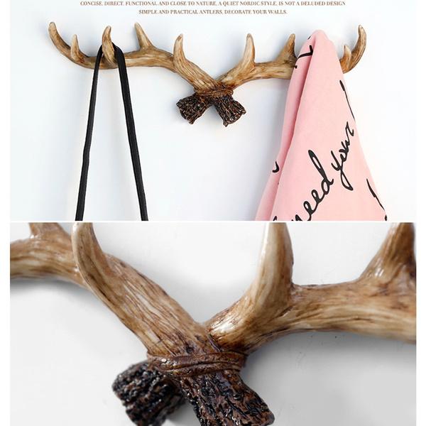 Retro Antlers Decorative Wall Hanging Coat Rack Creative Clothing Store Porch Doorway Wall Decoration Wall Key Hook