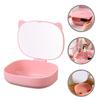 Toaletní zásobníky se zrcátkem, skládací zrcátko na make-up s organizací úložiště, stolní kosmetické zrcátko s úložným pouzdrem