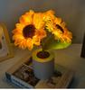 3 LED Nachtlicht Wiederaufladbar Sonnenblumenlichter Innenbeleuchtung Schlafzimmer Nachttisch Schreibtisch Dekoration Tischlampe Nachtlichter