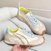 Macaron Shoes Retro Moral Training Shoes Flat-soled Lace-up Women's Versatile Color Matching Light Forrest Gump Shoes Sports and Leisure Commuter S