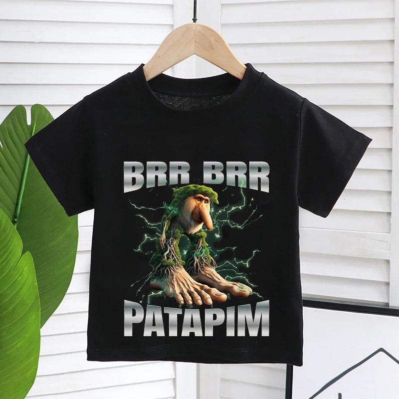 Italský Brainrot Vtipná Dětská Trička Dítě Tralalero Tralalas Tung TungTung Sahur Bombardiro Krokodýl Brr Patapim Oblečení Top