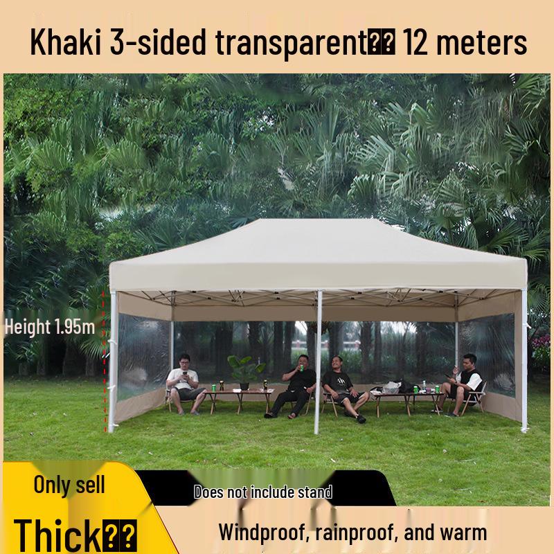 Transparent Tent Side Panel: Windproof & Waterproof Outdoor Canopy Enclosure with Thick Fabric and Durable Edging