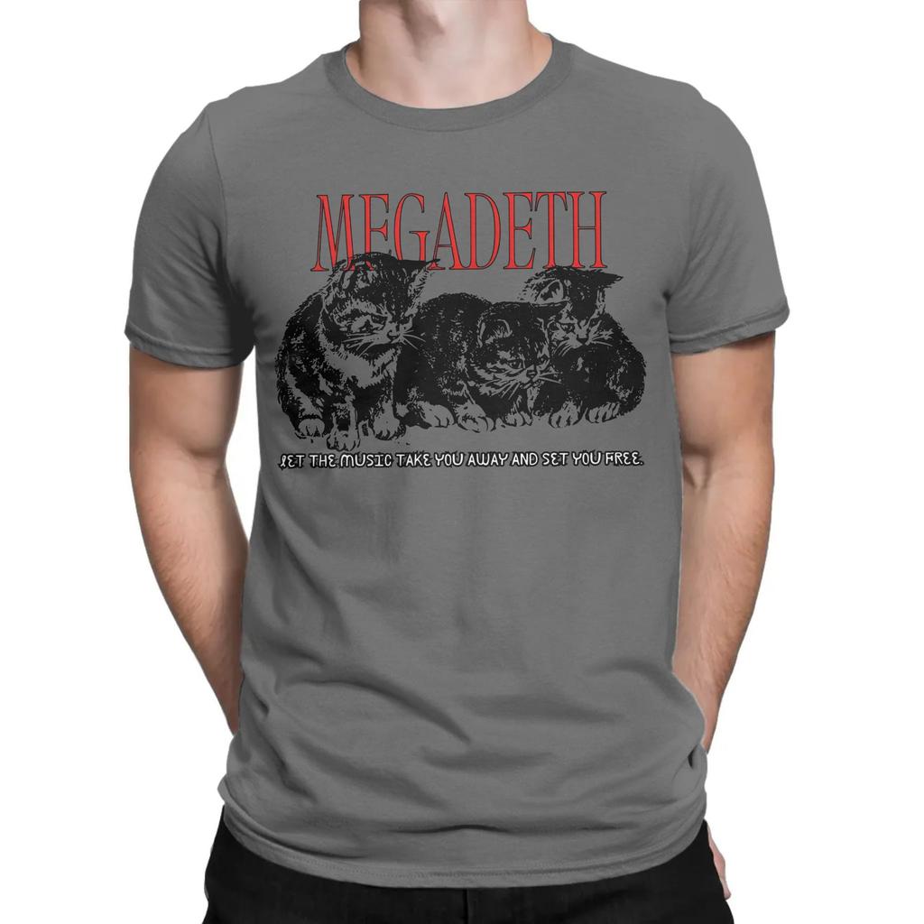 Heavy Metal Megadeths Men T Shirt  Vintage Tees Short Sleeve Round Collar T-Shirts 100% Cotton Summer Clothing
