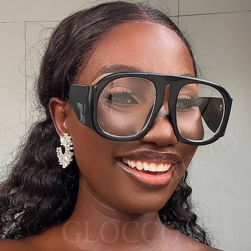 Yellow Oversized Pilot Sunglasses Women Luxury Designer Wide Square Gradient Sun Glasses Trendy Big Frame