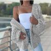 Suéter de Punto para Mujer de Manga Larga Holgado con Mangas Murciélago Ropa Exterior Casual