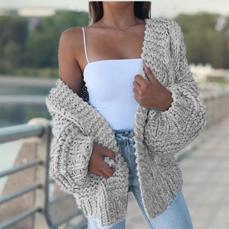 Suéter de Punto para Mujer de Manga Larga Holgado con Mangas Murciélago Ropa Exterior Casual