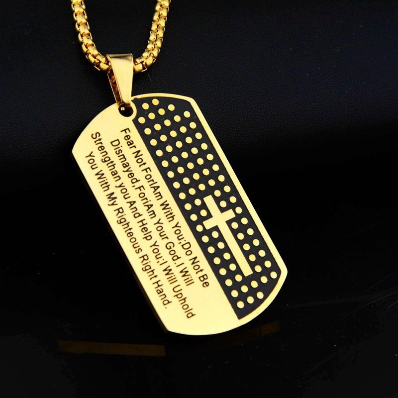 Necklace Men s Letter Crusader Brand Pendant Diy Titanium Steel Necklace 60CM