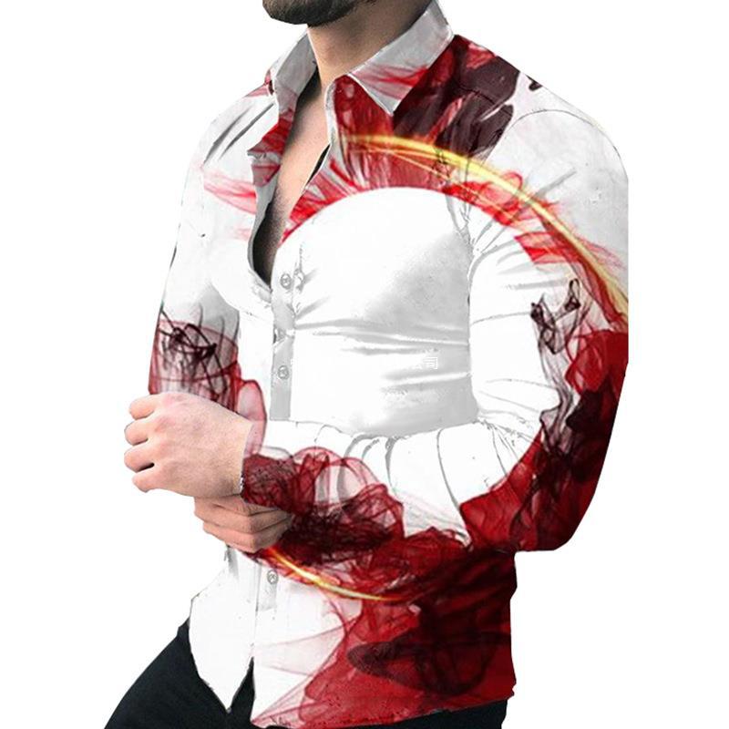 Eagle Graphic Long Sleeve Shirt, Trendy Casual Button-Up