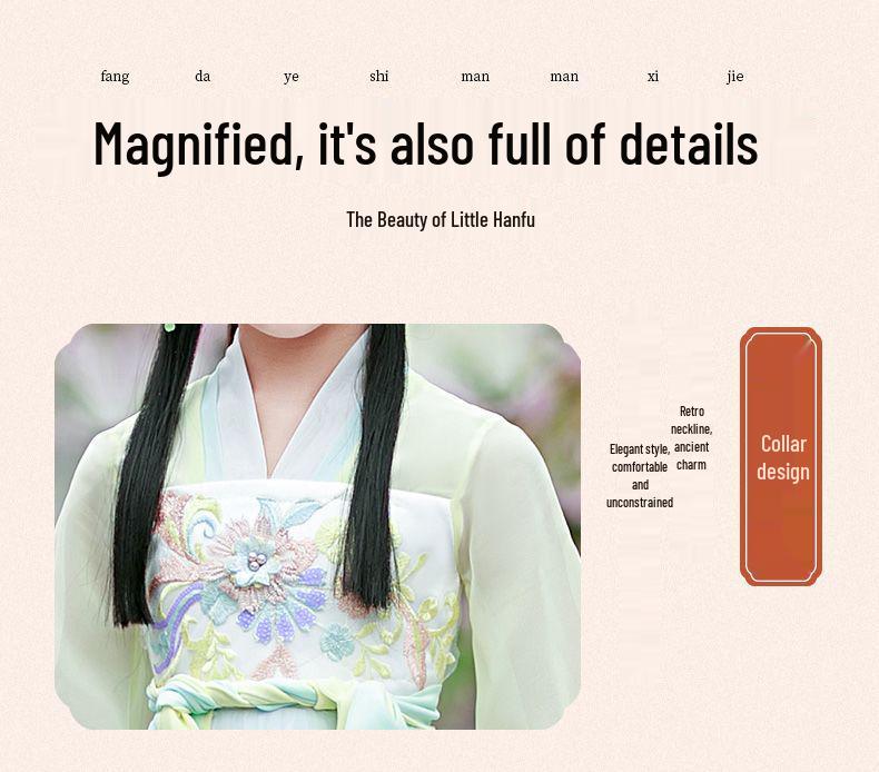 Girls' Short-Sleeve Hanfu: Spring/Summer Fairy Tang Style, Ancient Costume for Daily Wear & Performances