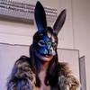 Sexy Leder Maske Bunny Girl Cosplay Erotisch Fetisch Rave Maske Nieten Bondage Geschirr Halloween Party Katzenmaske Frau Mann