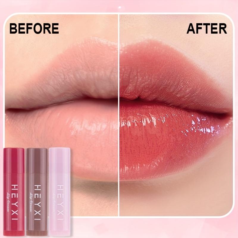 Baume à Lèvres Teinté Hydratant Teinte Baie avec Gloss à Lèvres & Baume à Lèvres Hydratants Longue Tenue Couleur Baie pour Soin des Lèvres Sèches