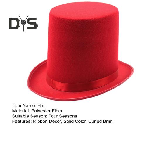 Pălărie înaltă Magician Pălărie înaltă British Black Jazz Topper Pălărie Bărbat și Femeie Curte Gentleman Pălărie plată din pâslă pentru spectacole Joc de rol Crăciun