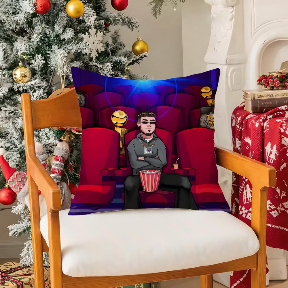 Rapper AAnuel AA Real Hasta La Muerte  Pillow Case Silky Short Plush With Invisible Zipper Dustproof Sofa Cushion Cover