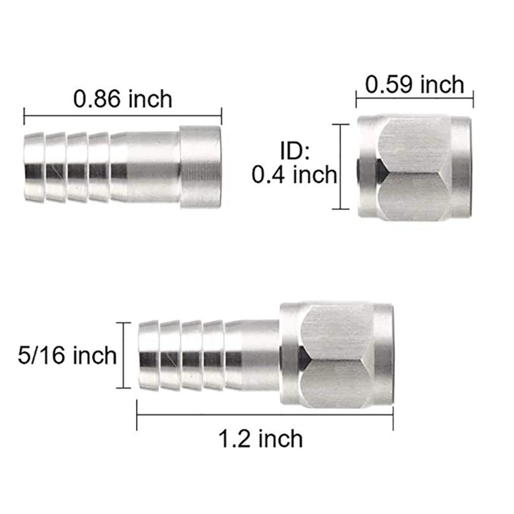 4pcs Stainless Steel Barb Fitting Set 8mm Barb Hose Swivel Nut Convenient Swivel Nut Barb Home Brew