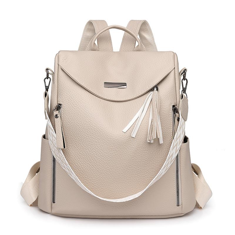 Fashion Backpack Women's Simple Bag Texture Summer Large Capacity Backpack Leisure Travel Backpack