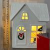 Christmas Mini Village House Figurine LED Lighted Winter Resin Town Cottage Tiny Desktop White House Ornament for Home Shelf Cabinet Table Decor