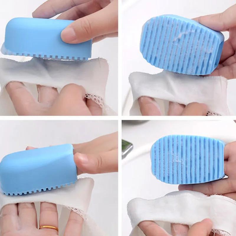 Candy-colored Hand-held Silicone Washboard Mini Washboard Cleaning Brush Non-slip Bathroom Laundry Tool Washing Machine Portable