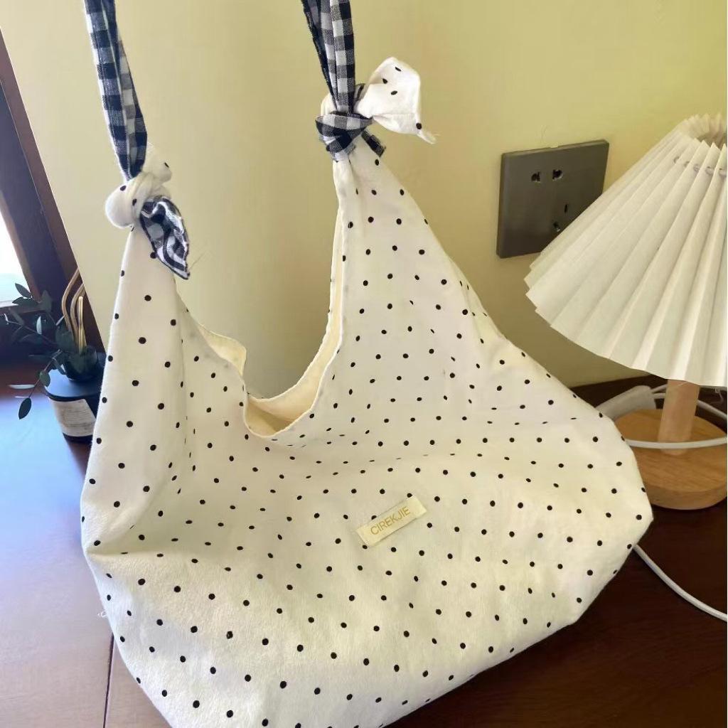 Bag Women 2025 New Super Fire Korean Lazy Commuter Canvas Bag Large Capacity Shoulder Bag Portable Tote Bag