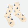 YELLOWSOCKS RETRO FLOWER CREAM BLUE