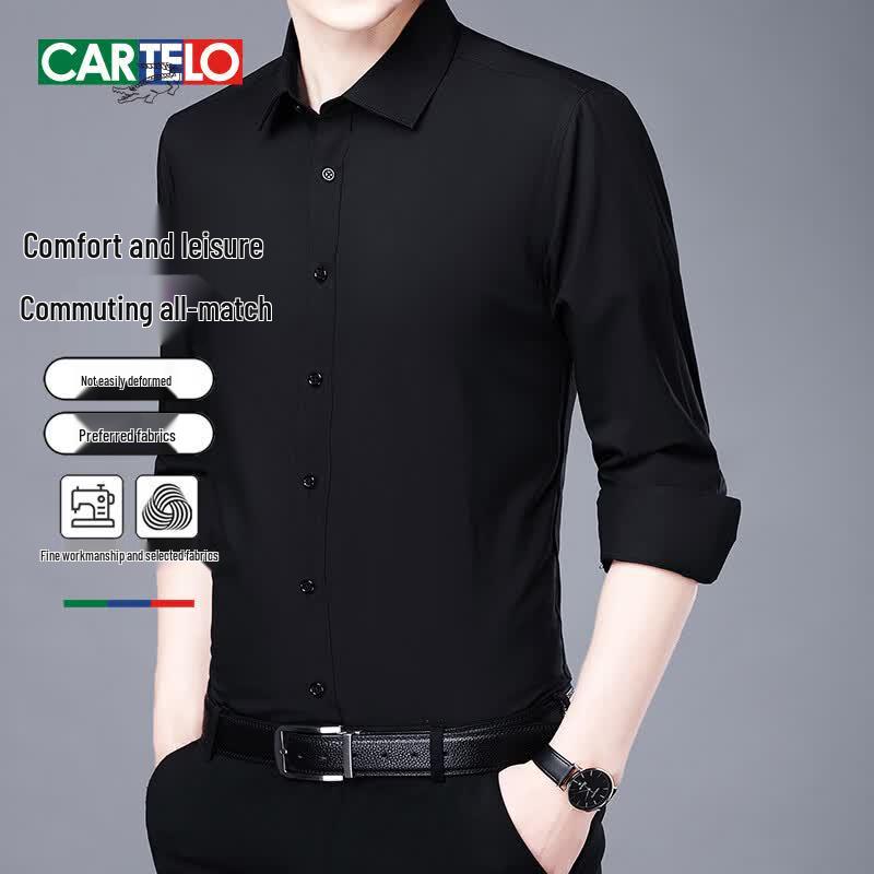 CARTELO Men's Long Sleeve Business Casual Shirt