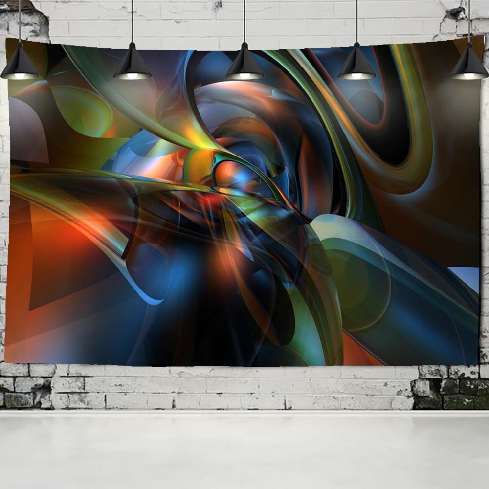 Tapiserie cu tunel spațial-timp tridimensional, agățat pe perete, linii geometrice, hippie, boem, magie, misterios, decor pentru sufragerie