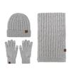 Warm Winter Hat Soft Long Knit Scarf Fashion Beanie Hat Scarf Gloves Set  for Women & Men