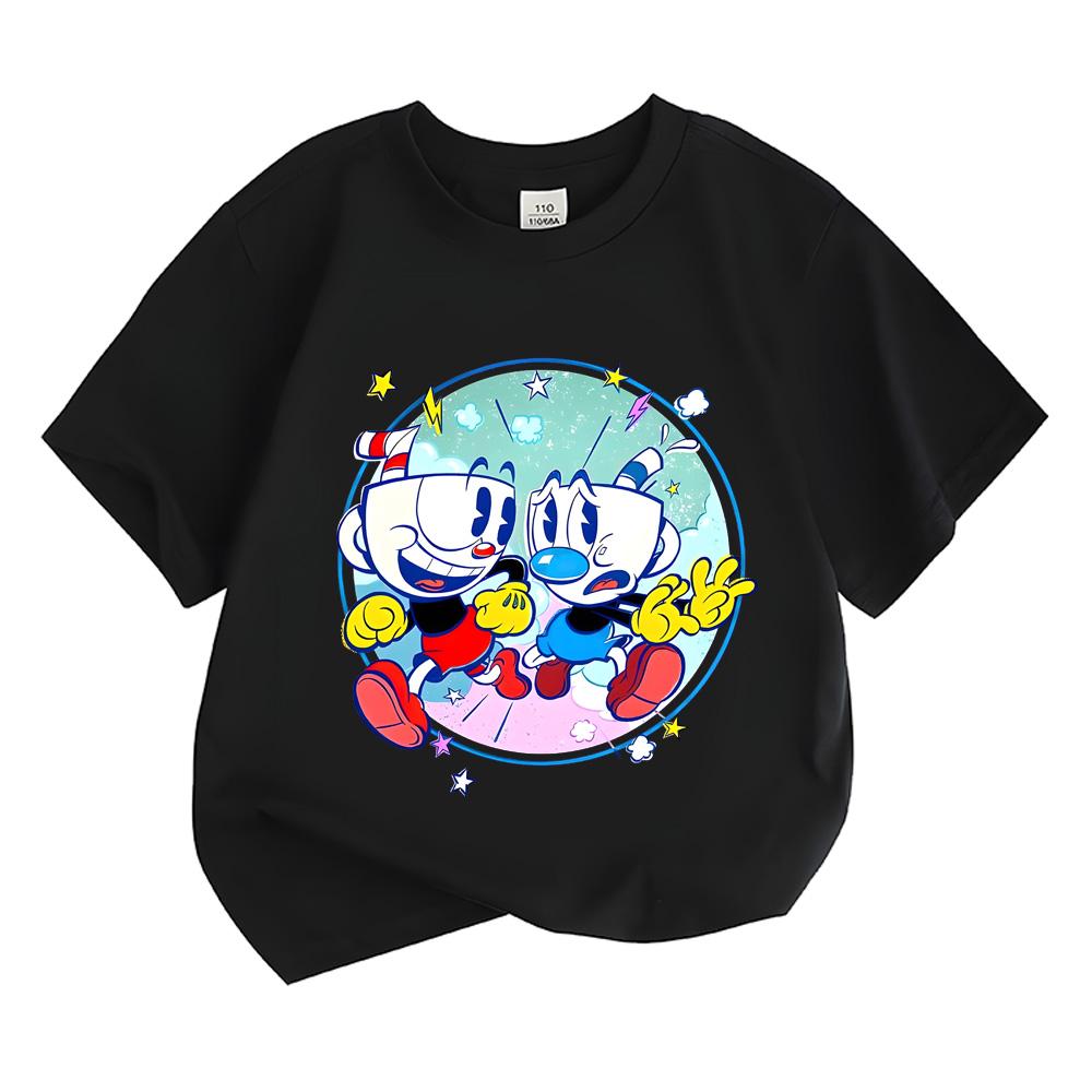 Cuphead 2026 NEW Boys Girls Kids T-shirt Round Neck ShortSleeves Fashion Streetwear Manga/Comic Tees Toddler Cartoon Clothing