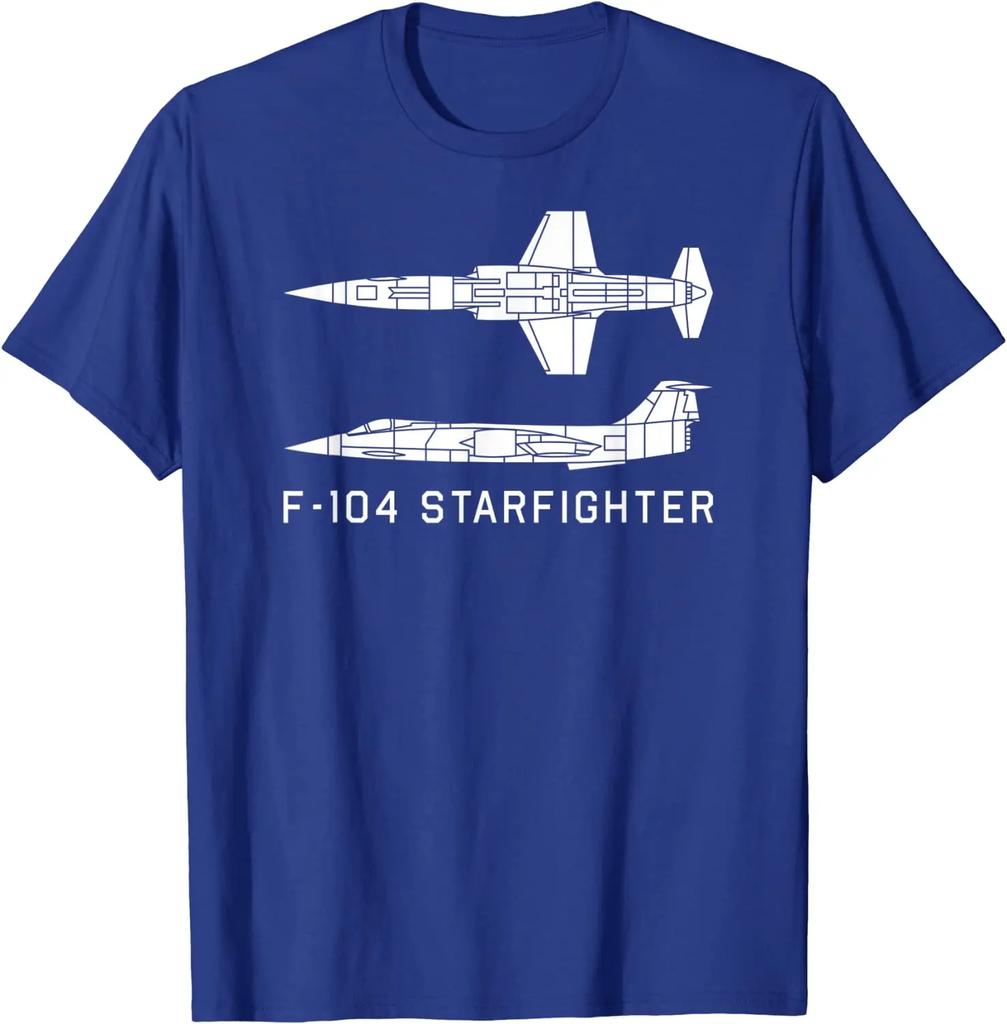 F104 Starfighter Düsenflugzeug Silhouette Herren T-Shirt Kurzarm Lässig 100% Baumwolle Rundhalsausschnitt Sommerhemden
