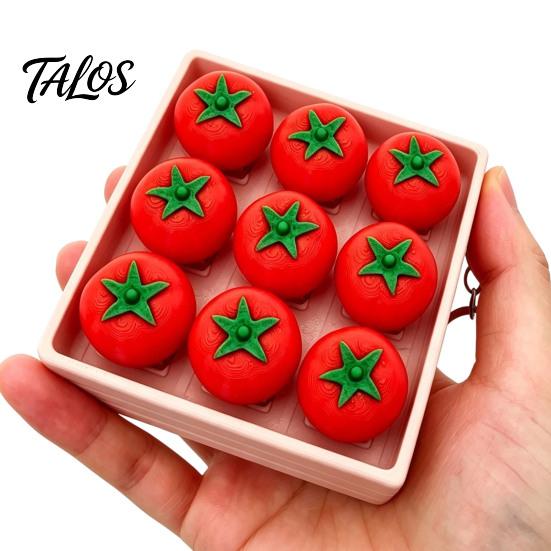 Stress Relief Fidget Toy 3D Printed Fruit Vegetable Clicker, 9-in-1 Tomato Blueberry Pepper Clicker Finger Clicky Button for Relaxation