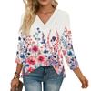 3/4 Sleeve Shirts For Women  Print Graphic Tees Blouses Casual Plus Size Basic Tops Pullover