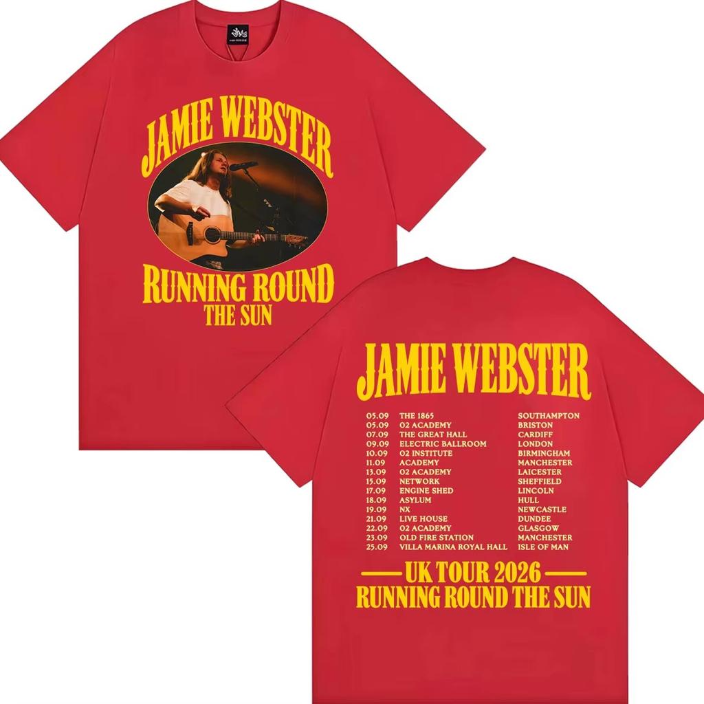 Singer Jamie Webster Running Round The Sun UK Tour 2026 Music T-shirts Y2K Men Women Vintage Hip Hop Streetwear Retro Vintage Oversized T Shirt