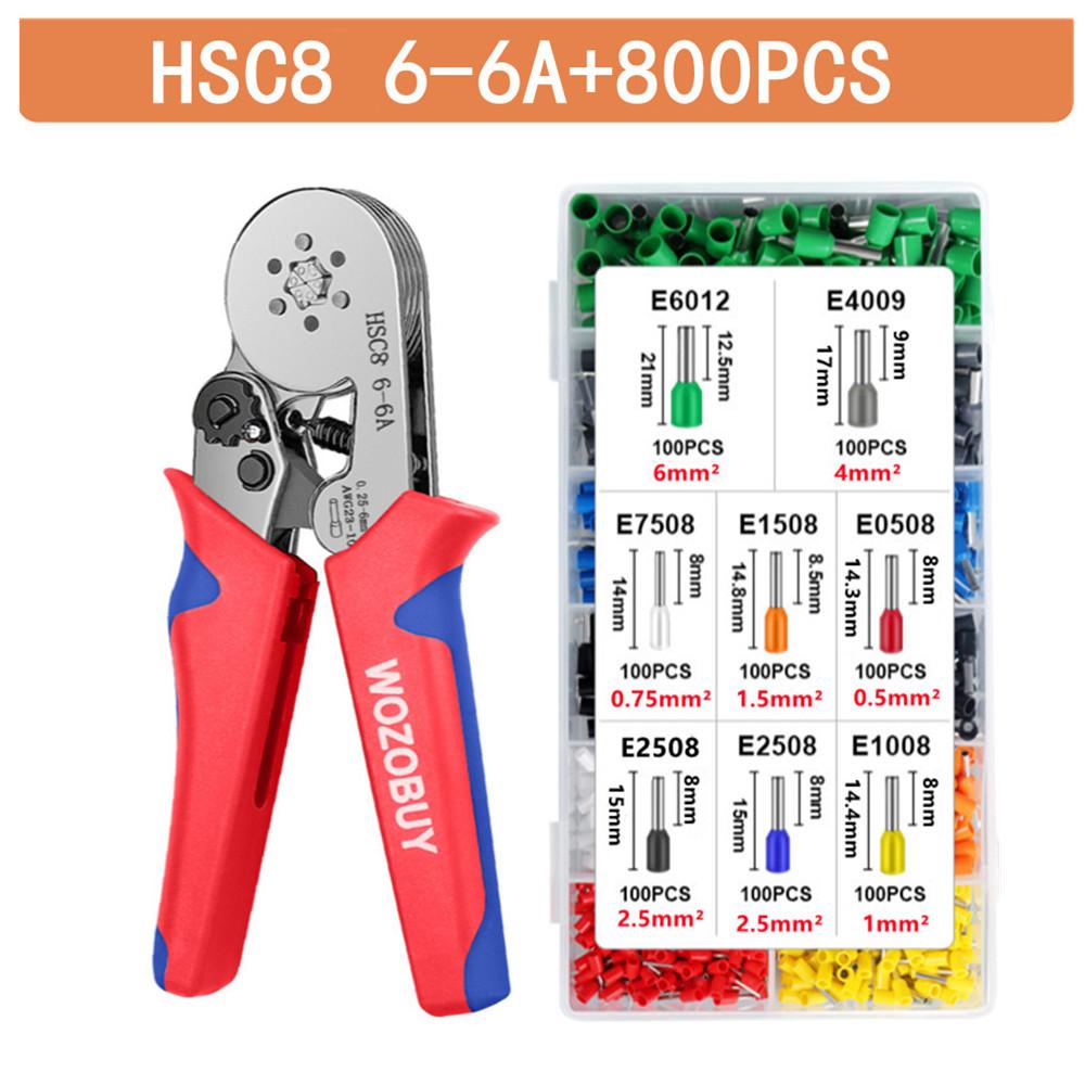 Ferrule Crimping Tool Kit, Self-adjustable Ratchet Wire Crimping Tool Crimper Plier Set,for Connectors Wire End Ferrules