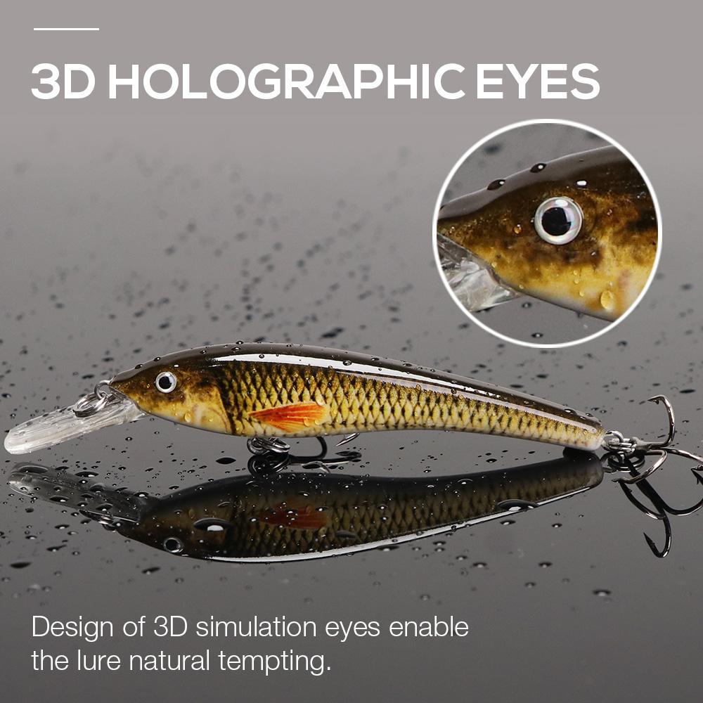 5pcs Floating Trout Lure Artificial Bait Kit 75mm 5g Black Minnow Crankbaits Fishing Lure Set Wobblers For Pike Fishing