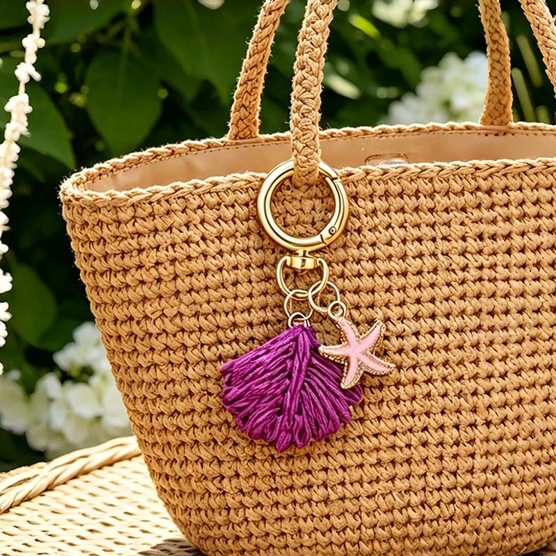 Tas Hanger Afgewerkt Handgemaakt Haakwerk Strand Schelpen Zeesterren Accessoires Voor Cadeau Decoratie Tas Hanger Hanger