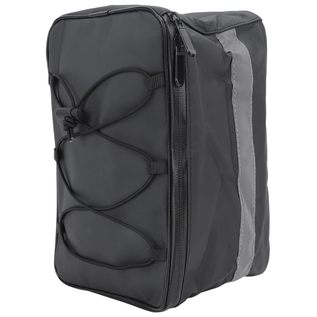 8L Black Bike Seat Bag Waterproof Multifunctional Electric Bicycle Seat Bag Large Capacity PU Leather Bike Backseat Bag