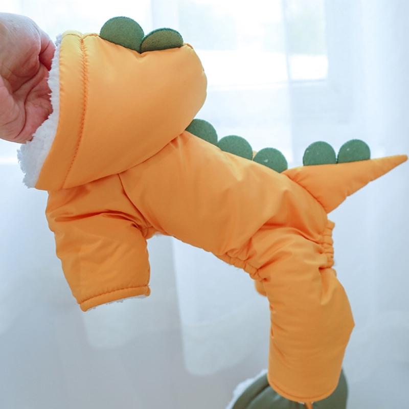 Psí kombinéza Zimní mikina Psí bunda Psí kabát s kapucí Kostým dinosaura pro psa