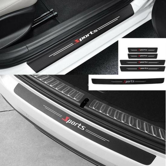Car Door Plate Sill Scuff Cover Anti Scratch Decal Sticker Protector 5Pcs/Set