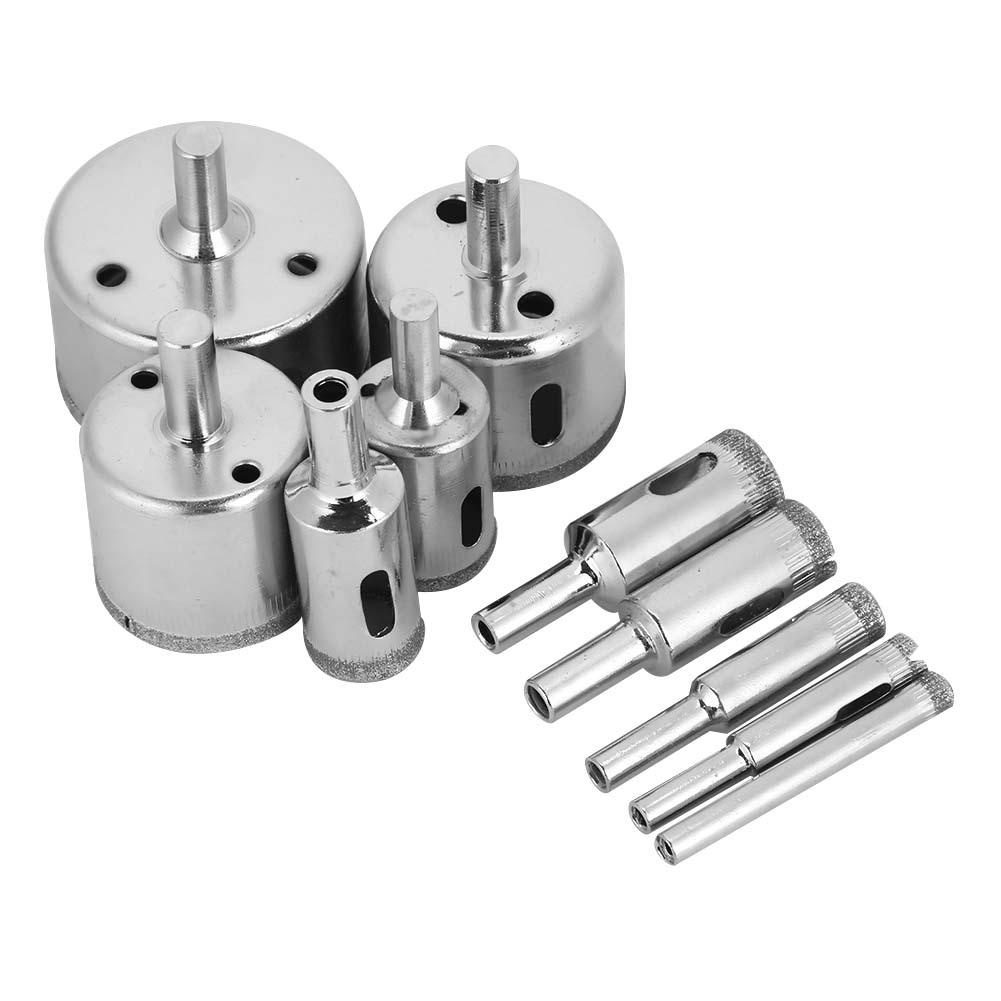 10 ks/sada Diamantem potažený jádrový vrták 6~50mm Děrovka pro dlaždice keramiku sklo porcelán mramor