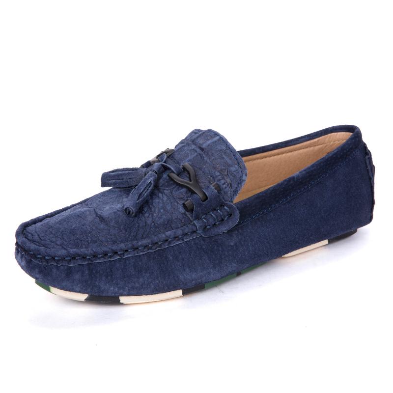 Fashion Hot Sale Brand Men Loafers Genuine Leather Suede Men's Casual Shoes Moccasins Slip On Boat Shoes Fashion Tassel Driving Flats