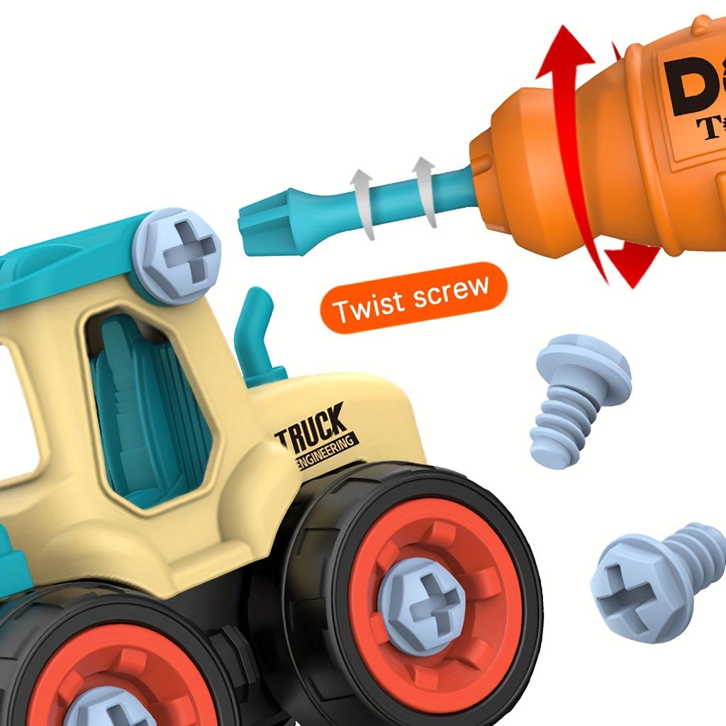 Children's Disassembly Engineering Car Toy DIY Nut Assembly Puzzle Disassembly Simulation Sliding Excavation Disassembly Car