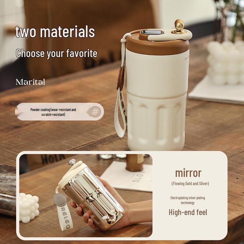 WUSIWU Temperature Display Thermos Coffee Cup