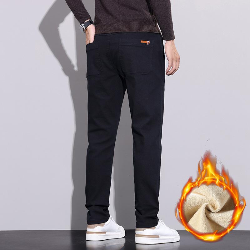 6 typů kávy Černá Šedá Podzimní a zimní Pánské kalhoty s fleecem/Běžné Volitelné Slim fit Rovná nohavice High-end Ležérní kalhoty pro mírně pokročilé