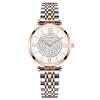 Women Casual Starry Dial Quartz Wrist Watch with Steel Band
