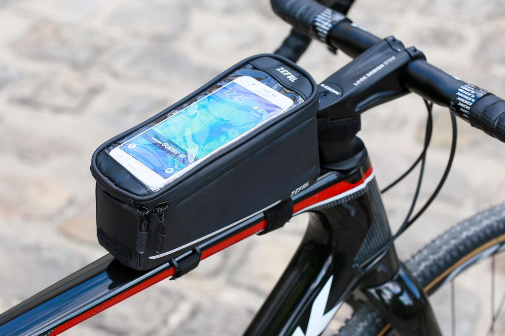 Zefal Bicycle Frame Bag CONSOLE PACK T2 Top Tube Bag Smartphone Case Waterproof Black 7011 1.3L