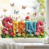 Multicolor Window Decals Velvet Love Glass Decorative Sticker Wall Stickers  Festival Supplies