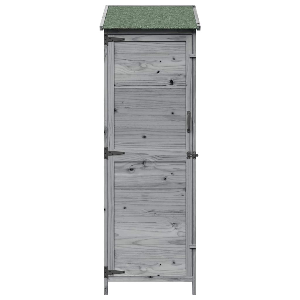 Garden Shed Gray 59.5 x 56 x 176.5 cm Solid Spruce Wood