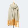 Faux Mohair Thick Knit Scarf Soft Warm Solid Color Women Men Fashion Casual Winter