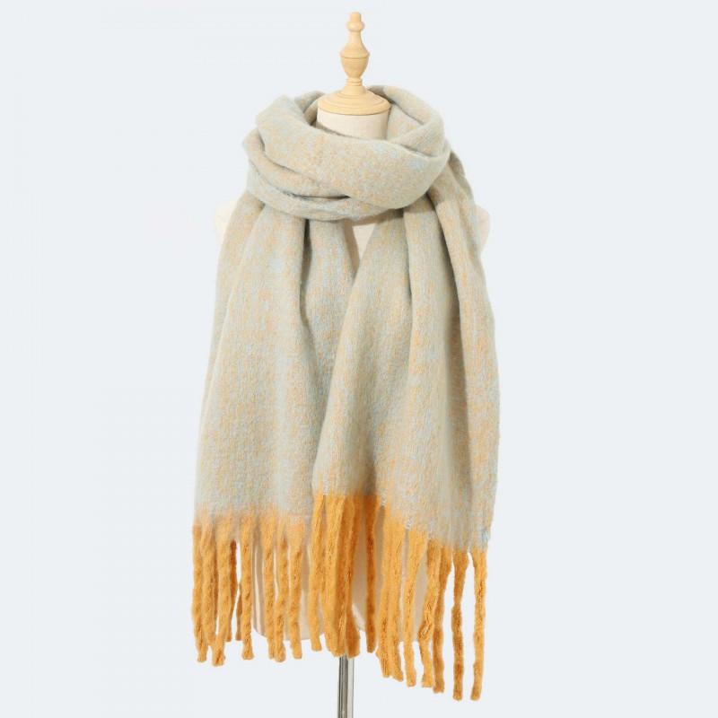 Faux Mohair Thick Knit Scarf Soft Warm Solid Color Women Men Fashion Casual Winter